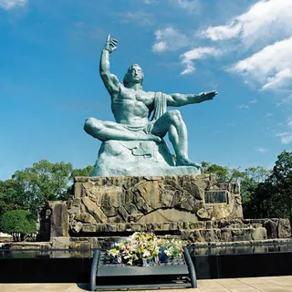 Peace Statue, Peace Memorial Park in Nagasaki, Japan